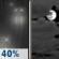 Thursday Night: Chance Light Rain then Mostly Cloudy
